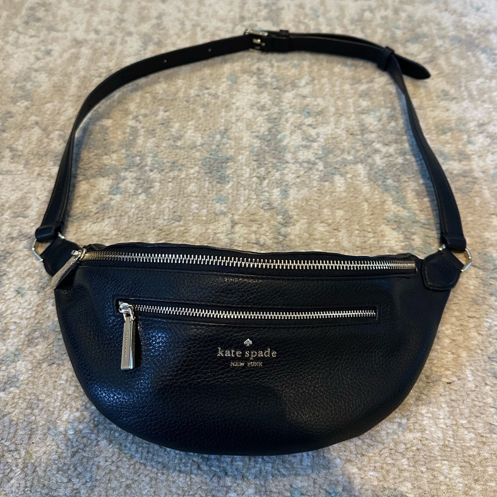 Kate Spade Leila pebbled leather belt bag - black